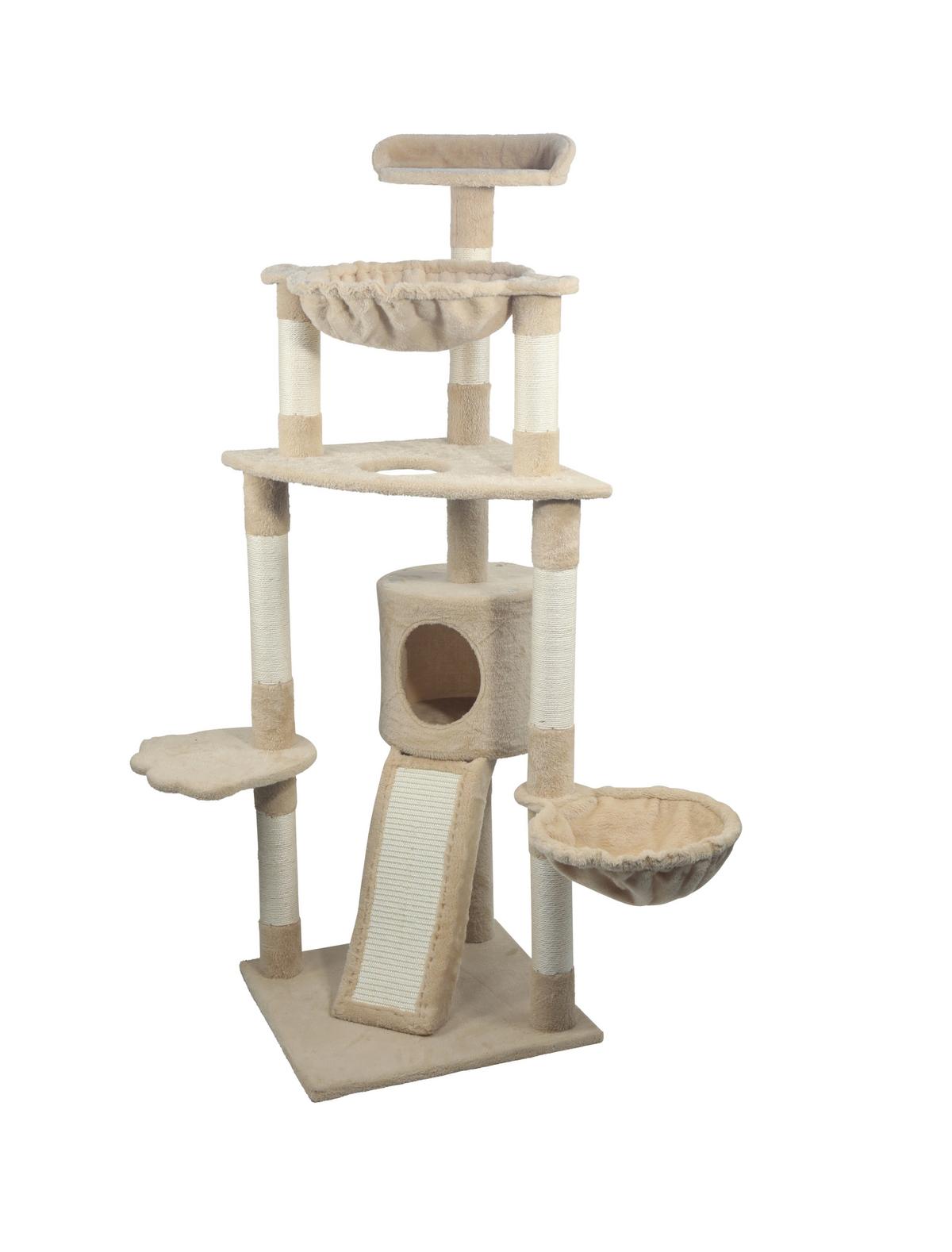 Kratzbaum Simba Beige - Beige, KONVENTIONELL, Karton/Holzwerkstoff (49/49/148cm) - Mömax