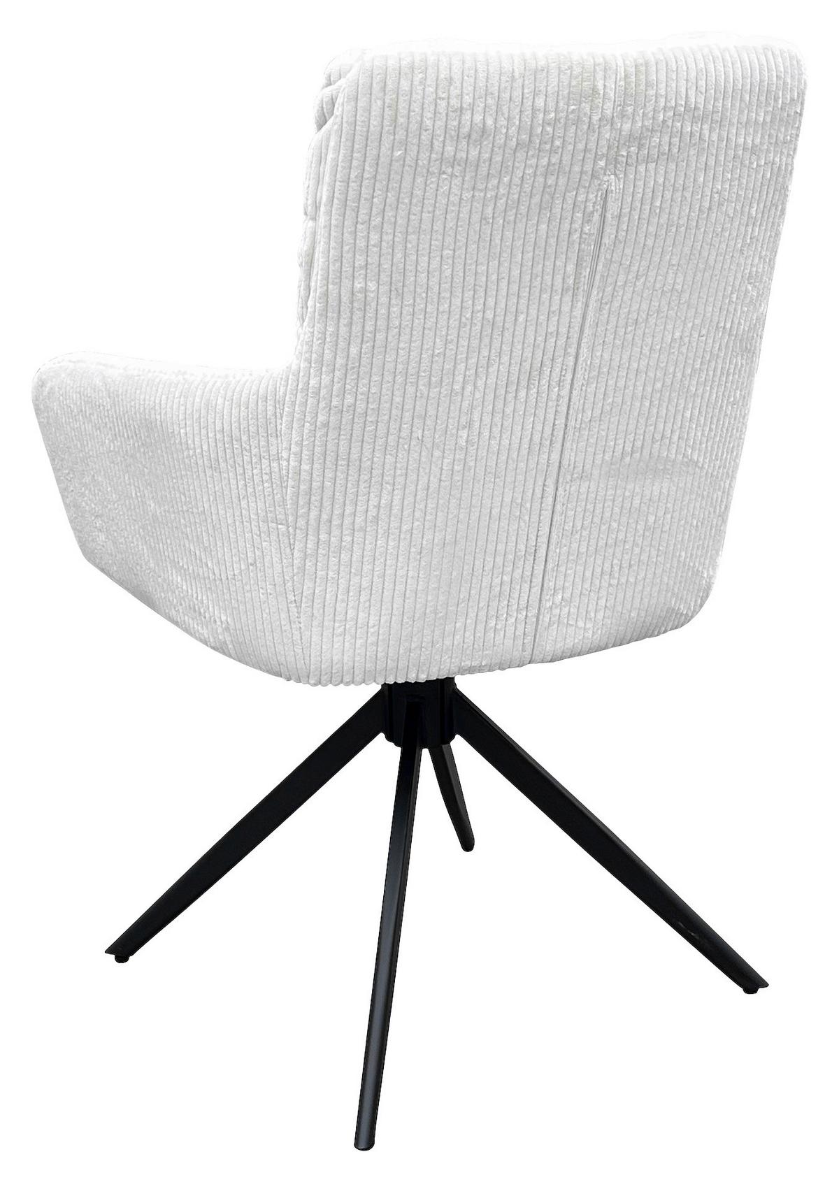 Armlehnstuhl-Set Pura 2er-Set Weiß - Schwarz/Weiß, Design, Textil/Metall (58/88/64cm) - MID.YOU