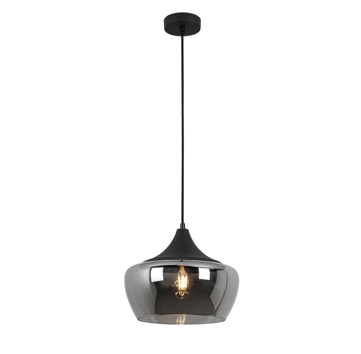 Lampă suspendată Nor - culoare crom/negru, Modern, plastic/sticlă (30/120cm) - Mömax
