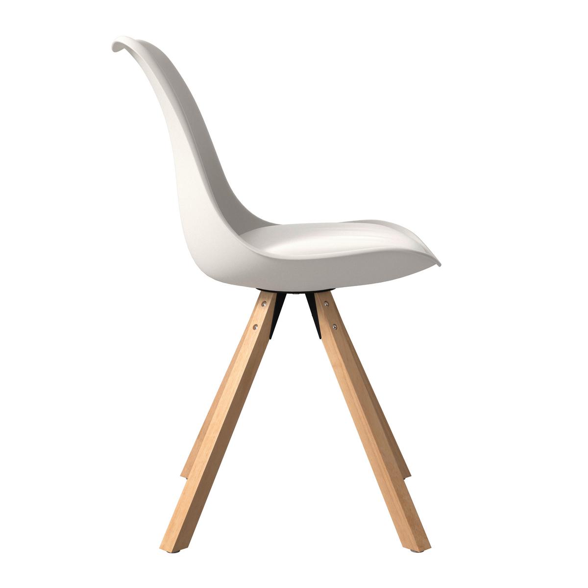 Stuhl Lilly 2 in Weiß - Weiß/Naturfarben, MODERN, Holz/Kunststoff (48,5/84/55cm) - Based