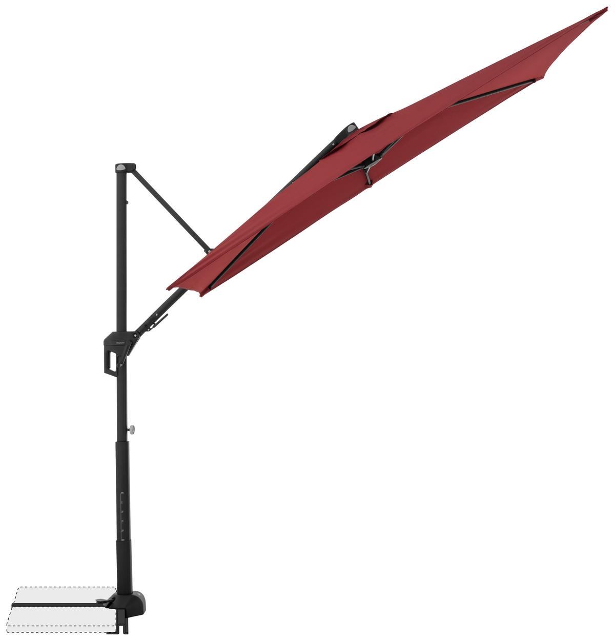 Ampelschirm Active City Bordeaux/Schwarz ca. 240x135cm - Bordeaux/Schwarz, Basics, Textil/Metall (240/135cm) - Doppler
