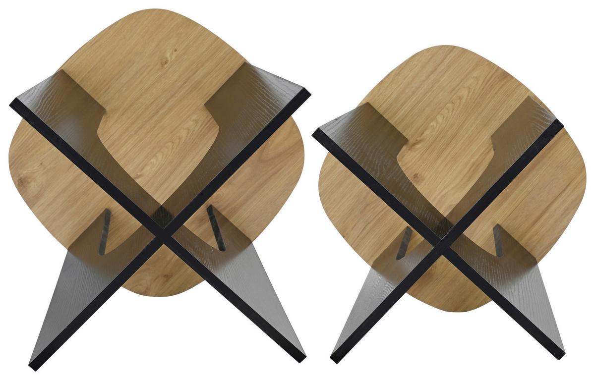 Stolić Set 2/1 Katja - prirodne boje/crna, Moderno, drvni materijal (46/40/46/40/45/40cm) - Based