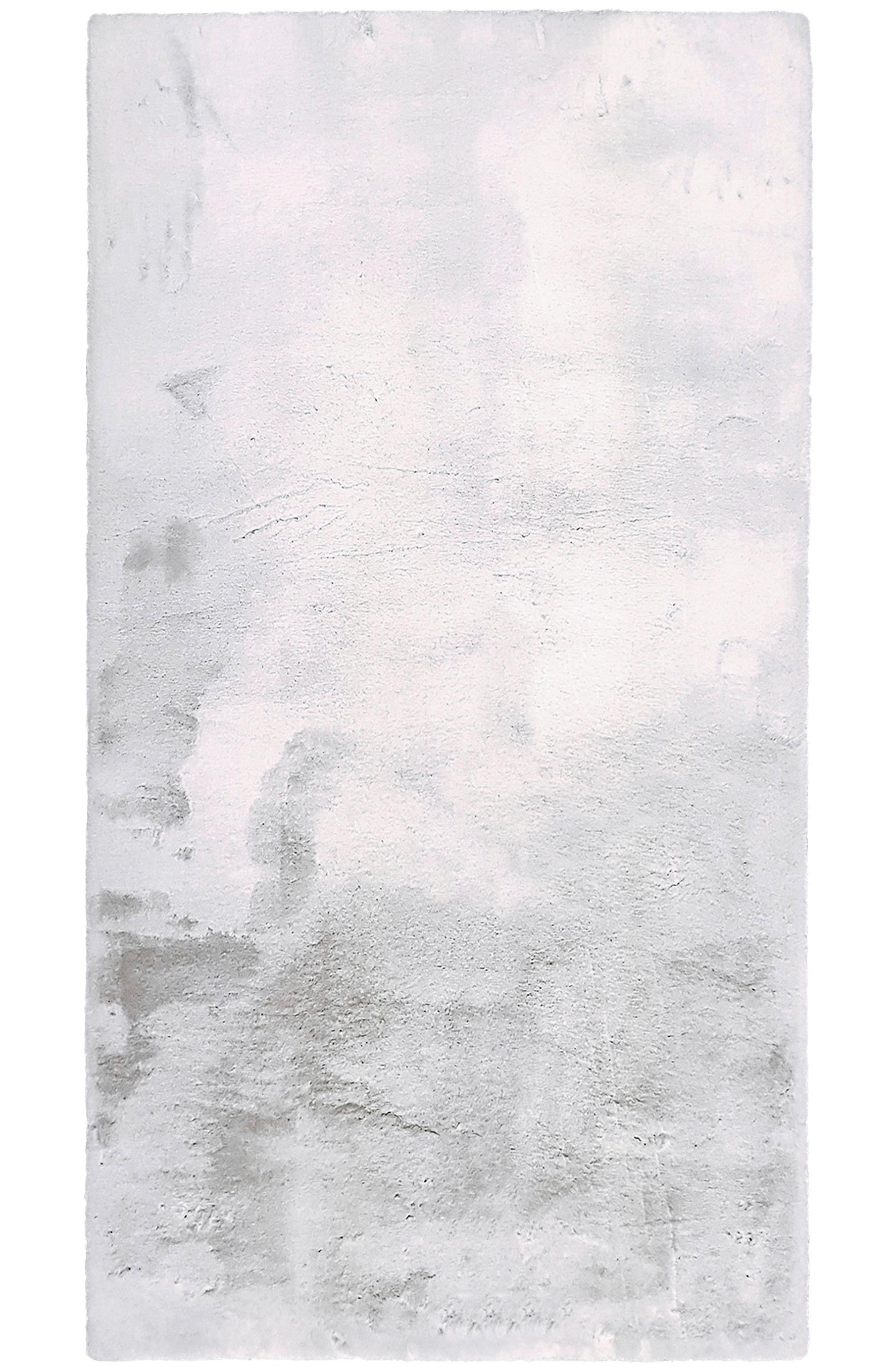 Kunstfell Denise 1 in Silber/Weiß ca. 80x150cm - Silberfarben/Weiß, ROMANTIK / LANDHAUS, Textil/Fell (80/150cm) - Modern Living
