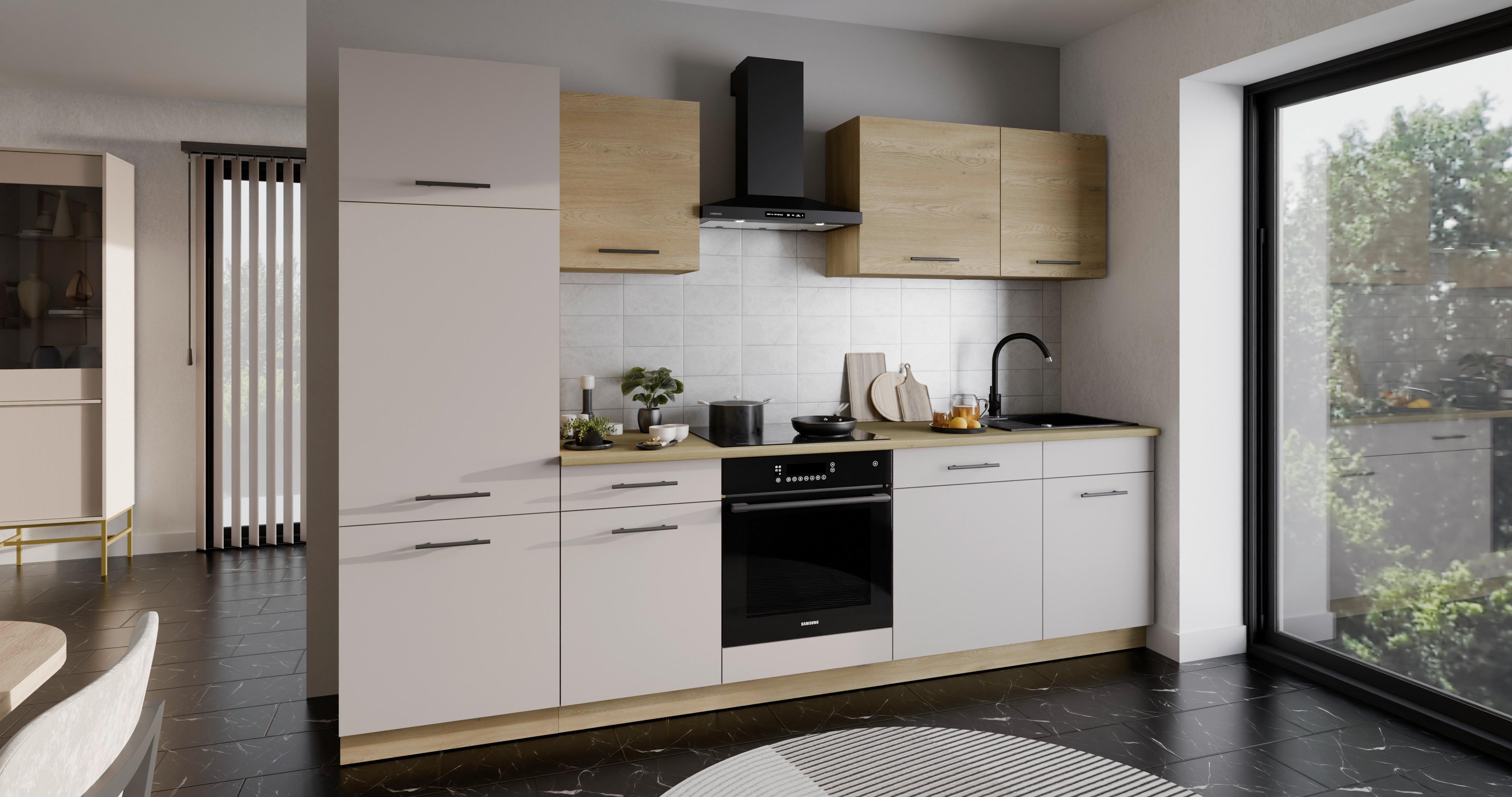 Kuhinjski Blok Brez Aparatov Max Ii, 280cm - kašmir/črna, Basics, umetna masa/leseni material (280/200/60cm) - P & B