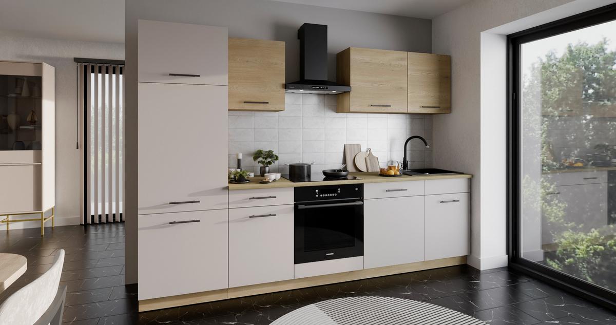 Kuhinjski Blok Brez Aparatov Max Ii, 280cm - kašmir/črna, Basics, umetna masa/leseni material (280/200/60cm) - P & B