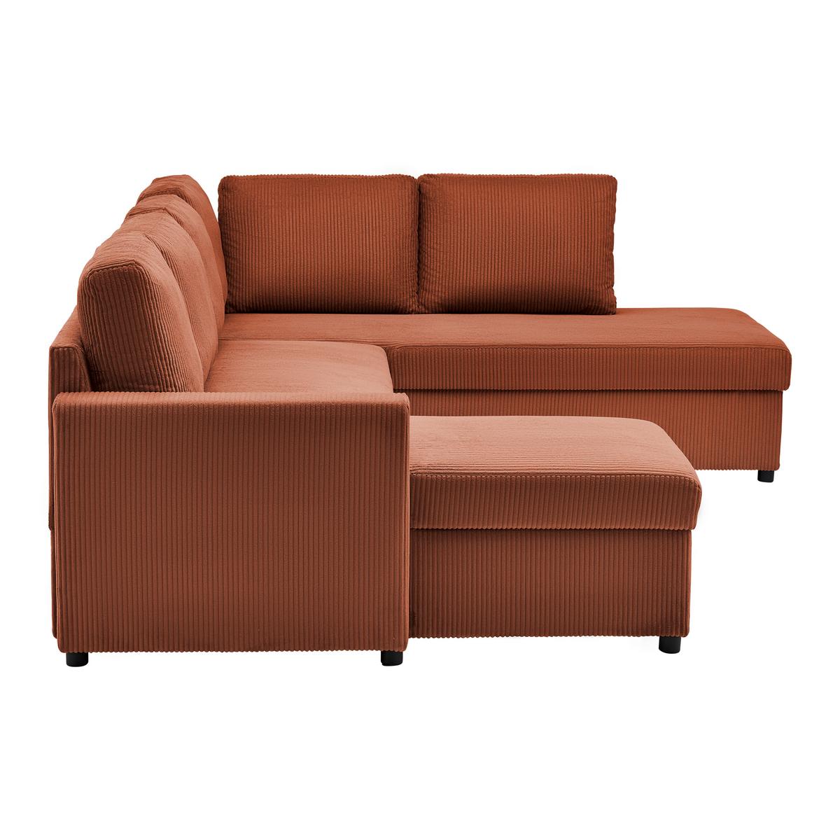 Sarokkanapé Martina - terrakotta, Modern, faalapú anyag/textil (146/276/204cm) - Mömax