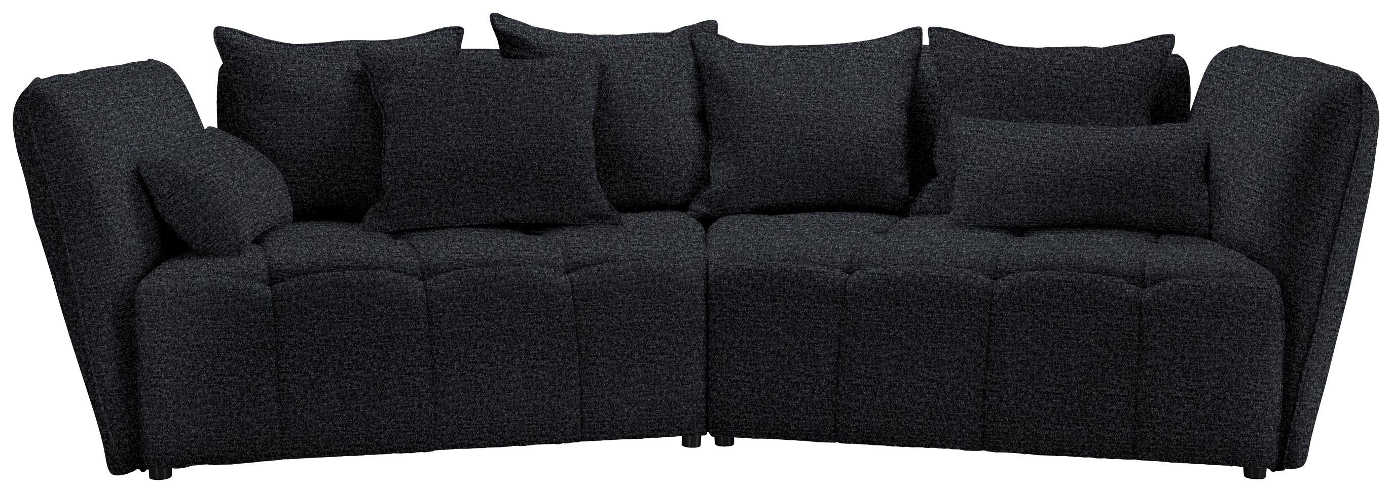 Boxspringsofa Sofi Dunkelgrau ca. 294x93x152cm - Dunkelgrau/Schwarz, MODERN, Textil (294/93/152cm) - Premium Living