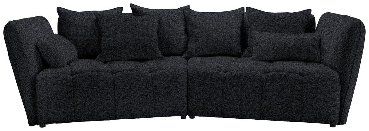 Boxspringsofa Sofi Dunkelgrau ca. 294x93x152cm - Dunkelgrau/Schwarz, MODERN, Textil (294/93/152cm) - Premium Living