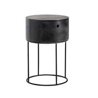 Nachttisch Schwarz - Schwarz, Design, Holz/Metall (40/40/60cm) - Livetastic