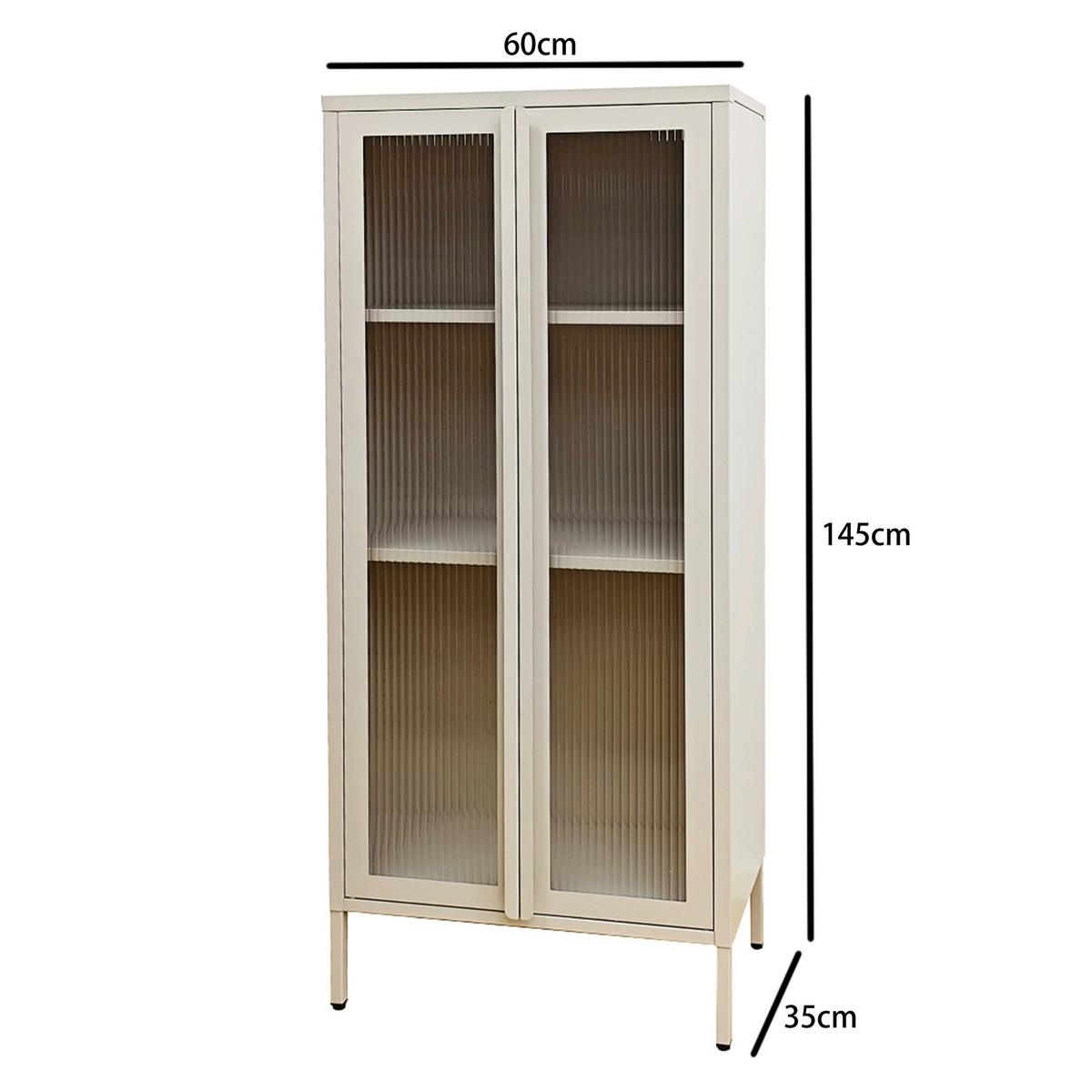 Vitrine Floyd Beige/Transparent - Transparent/Beige, MODERN, Glas/Metall (60/145/35cm) - Mömax