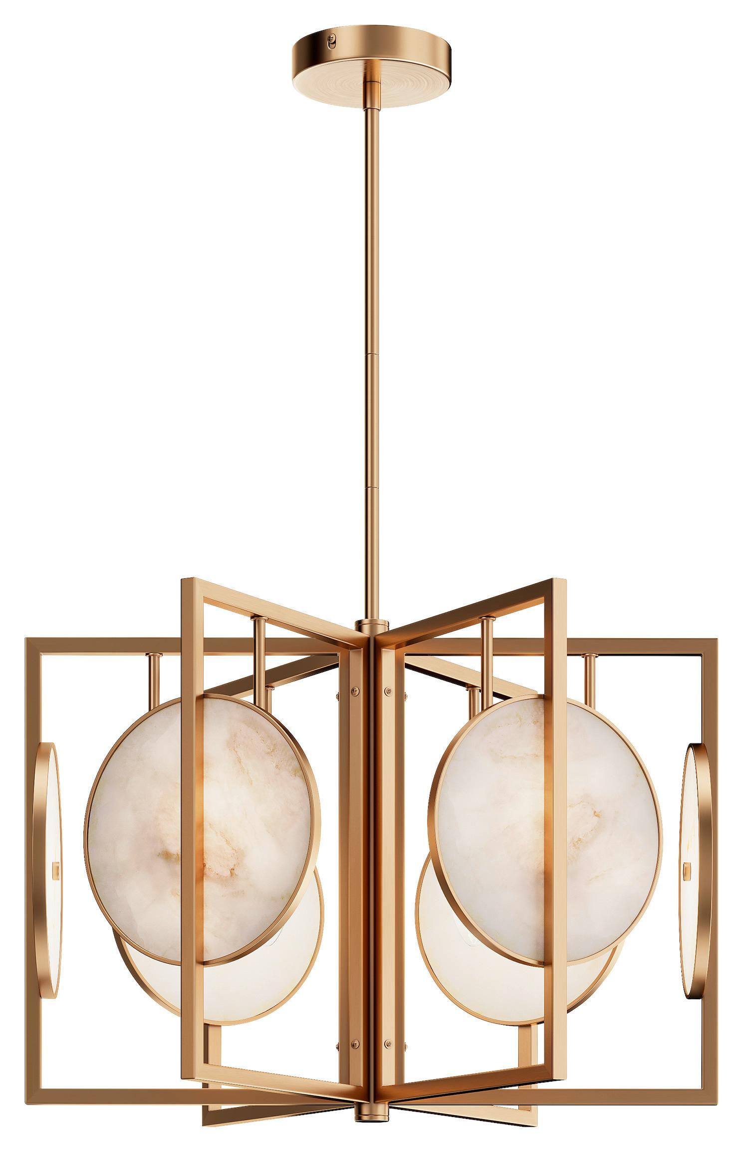 PENDELLEUCHTE MARMO - Goldfarben, Trend, Stein/Metall (51,7/37,5/51,7cm) - MAYTONI
