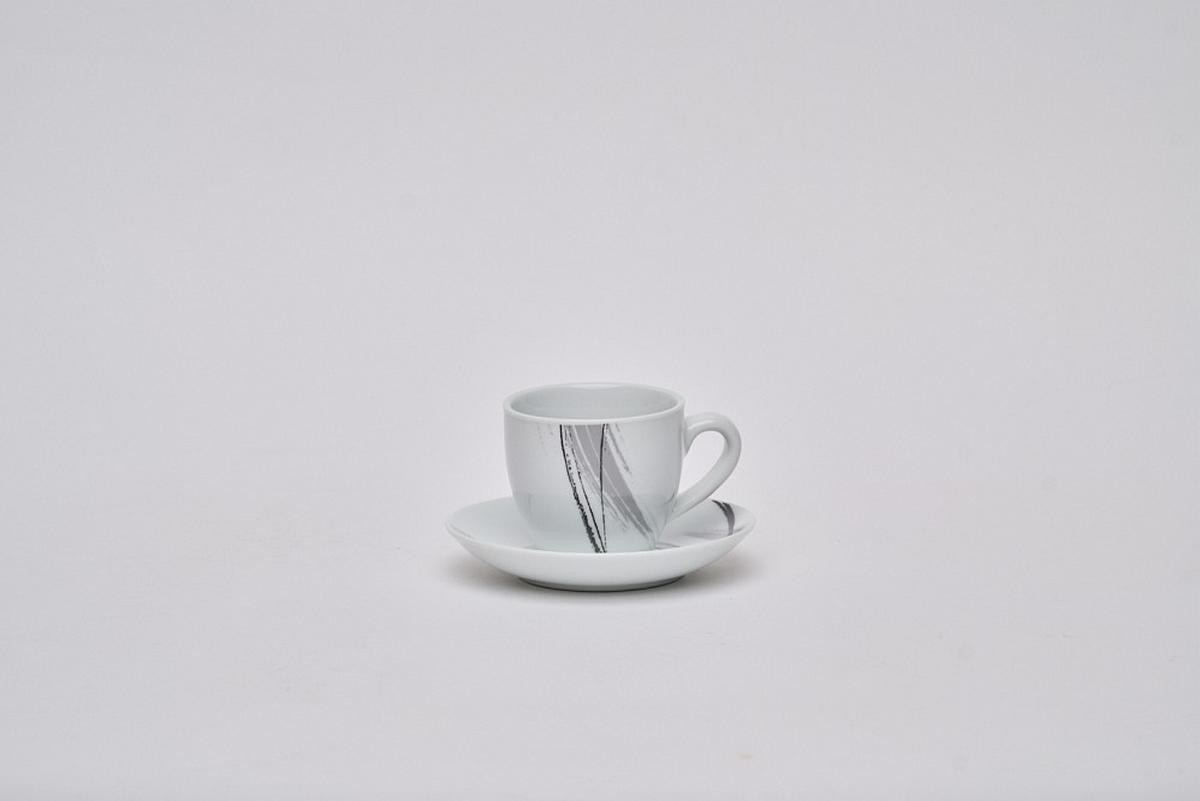 SERWIS OBIADOWO-ŚNIADANIOWY ROMA - czarny/biały, Basics, ceramika - Novel