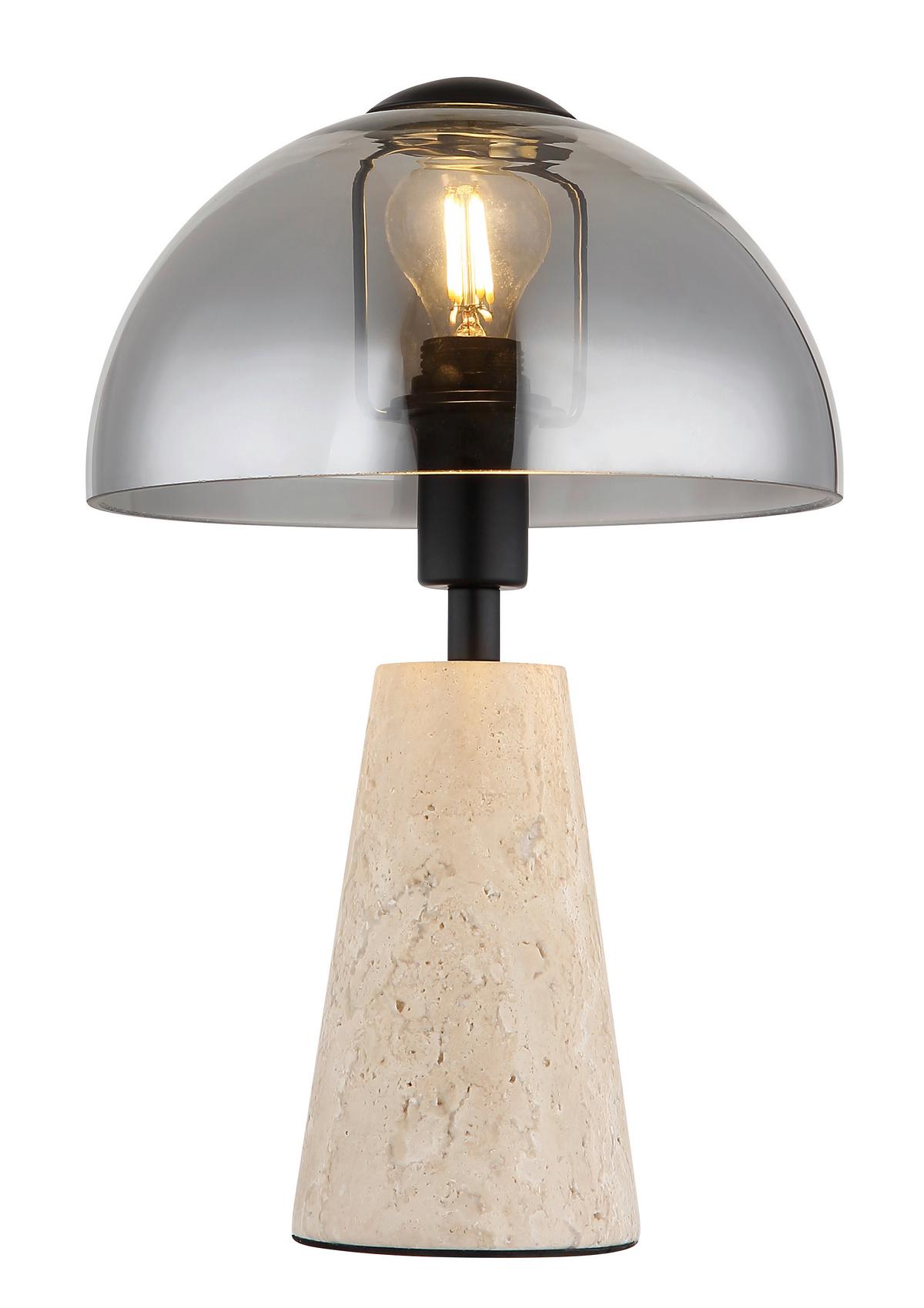 Stolna Svjetiljka Lars - siva/crna, Design, staklo/metal (20/31cm) - Globo