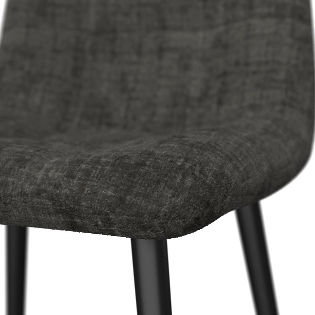 Stuhl Mino Grau Webstoff Gepolstert - Schwarz/Grau, MODERN, Holz/Textil (46/88/54cm) - Bessagi Home