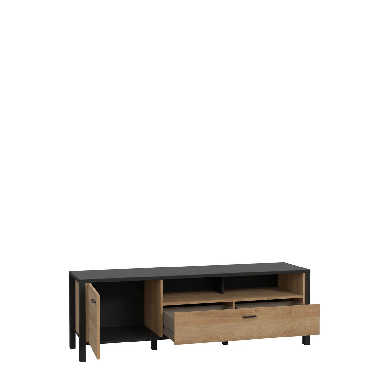 Tv-elem High Rock - tölgyfa színű/fekete, Design, faalapú anyag/fém (151,3/49,9/40,2cm) - Mömax