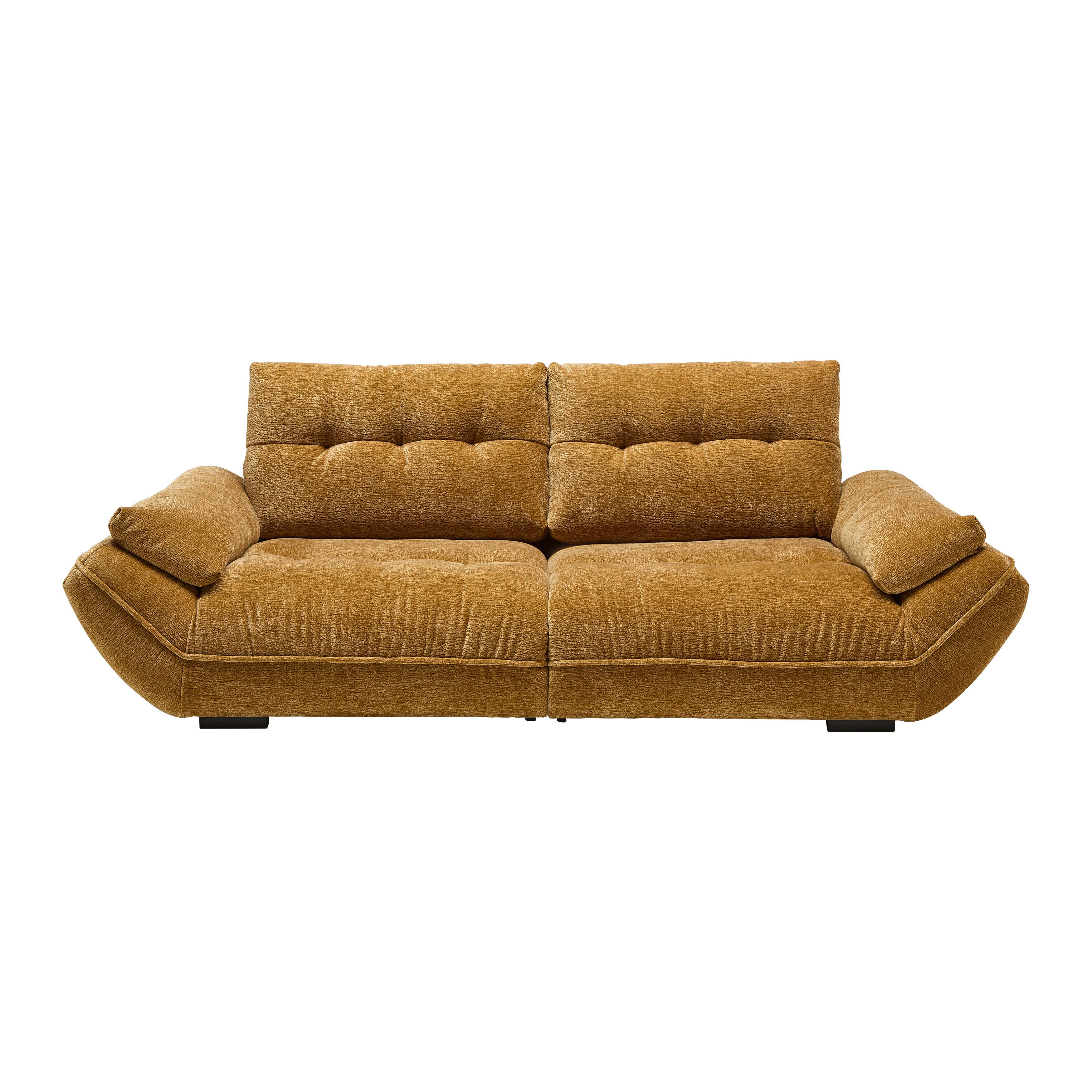 Bigsofa Vivo Goldfarben - Goldfarben/Schwarz, MODERN, Kunststoff/Textil (272/63/137cm) - Premium Living