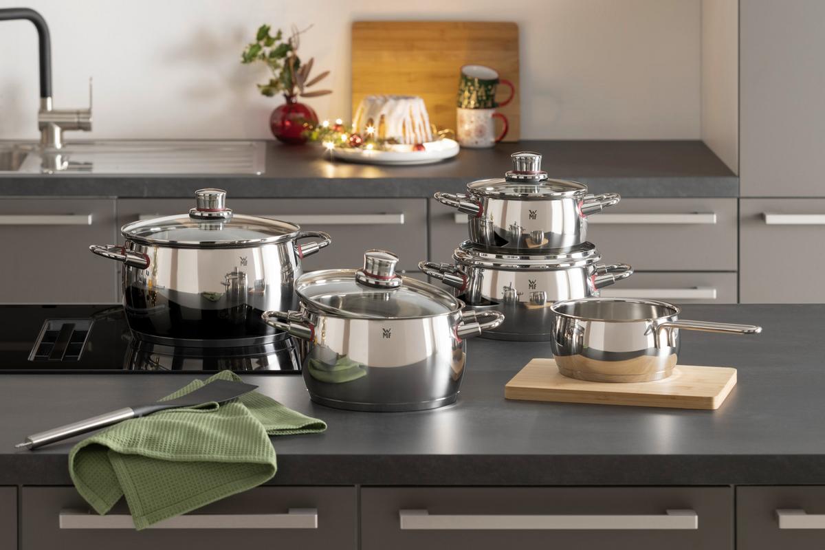 Kochtopfset WMF Quality One Edelstahl, 5-tlg. - Edelstahlfarben, KONVENTIONELL, Metall - WMF