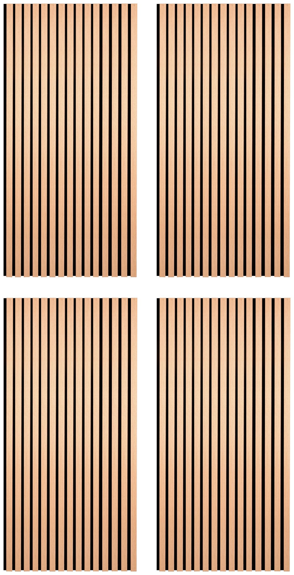 Akustikpaneel Grace in Schwarz/Eiche Artisan 4er Set - Schwarz/Eiche Artisan, Modern, Holz/Holzwerkstoff (60,5/120/2cm) - Mömax