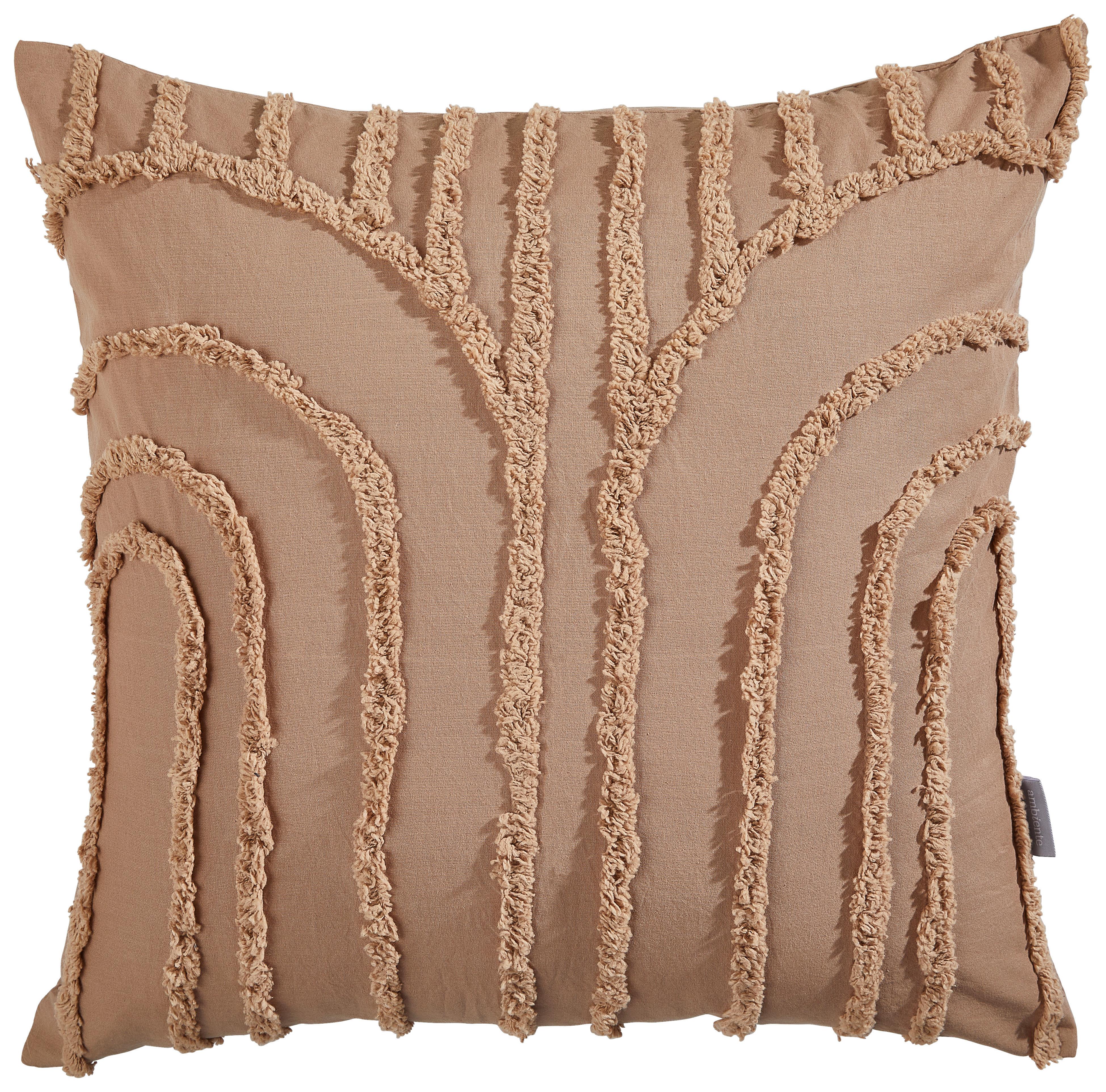 PODUSZKA DEKORACYJNA NOYONA -TREND- - jasnobrązowy, Modern, tkanina (50/50cm) - Ambiente