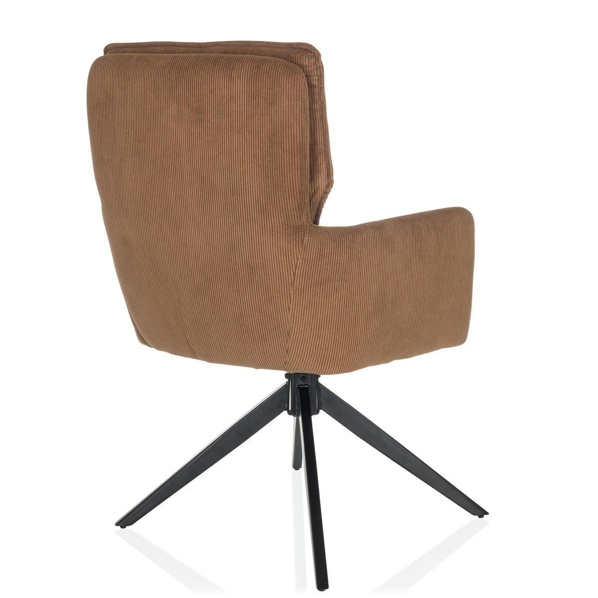 Naslanjač Tarugo, Rjava - črna/rjava, Moderno, kovina/tekstil (58/94/60cm) - MID.YOU