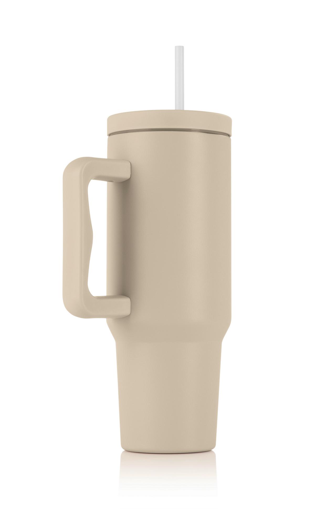 TERMOKUBEK 15043 - beżowy, Basics, tworzywo sztuczne/metal (1,2l)
