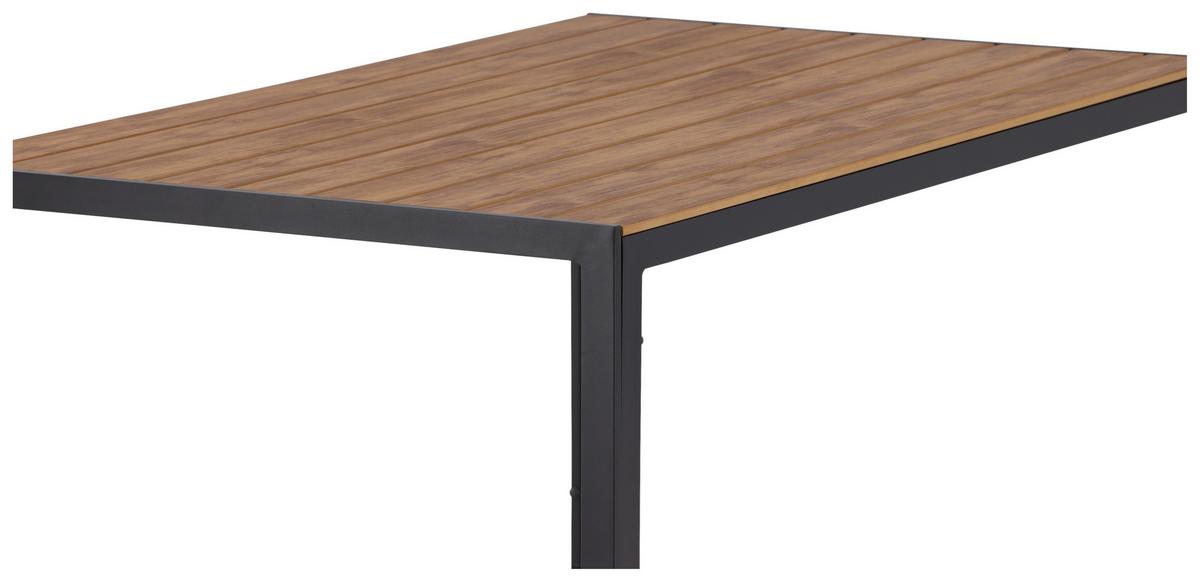 Gartentisch Break ca. 150x90 cm Natur - Schwarz/Naturfarben, KONVENTIONELL, Kunststoff/Metall (150/90/75cm) - Gardenson