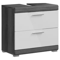 Waschbeckenunterschrank Scout ca. 60x56 cm Anthrazit/Weiß - Chromfarben/Weiß Hochglanz, MODERN, Holzwerkstoff/Kunststoff (60/56/34cm) - MID.YOU