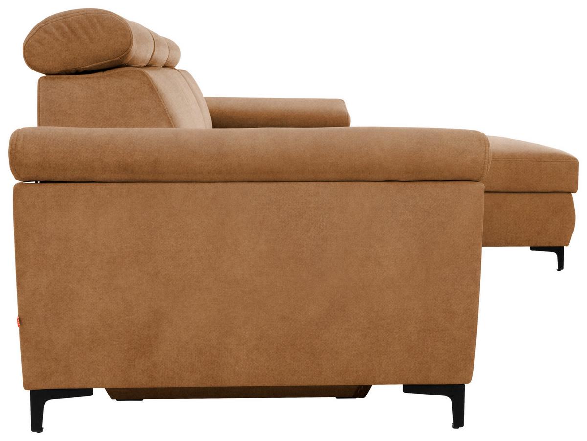 Sedežna Garnitura Santi, Oranžna, Ležišče, Predal - črna/oranžna, Moderno, kovina/tekstil (258/176cm) - Modern Living
