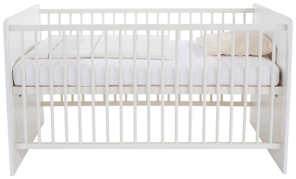 Pătuţ cu grilaj Star - alb, Konventionell, lemn/material pe bază de lemn (70/140cm)