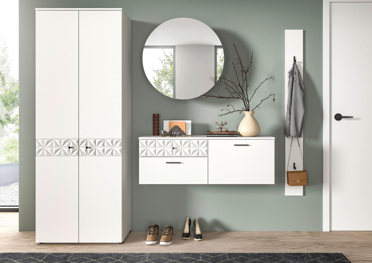 Predsoba Prisma, Bela, 4-Delna - Design, steklo/leseni material (226/192/34cm) - MID.YOU
