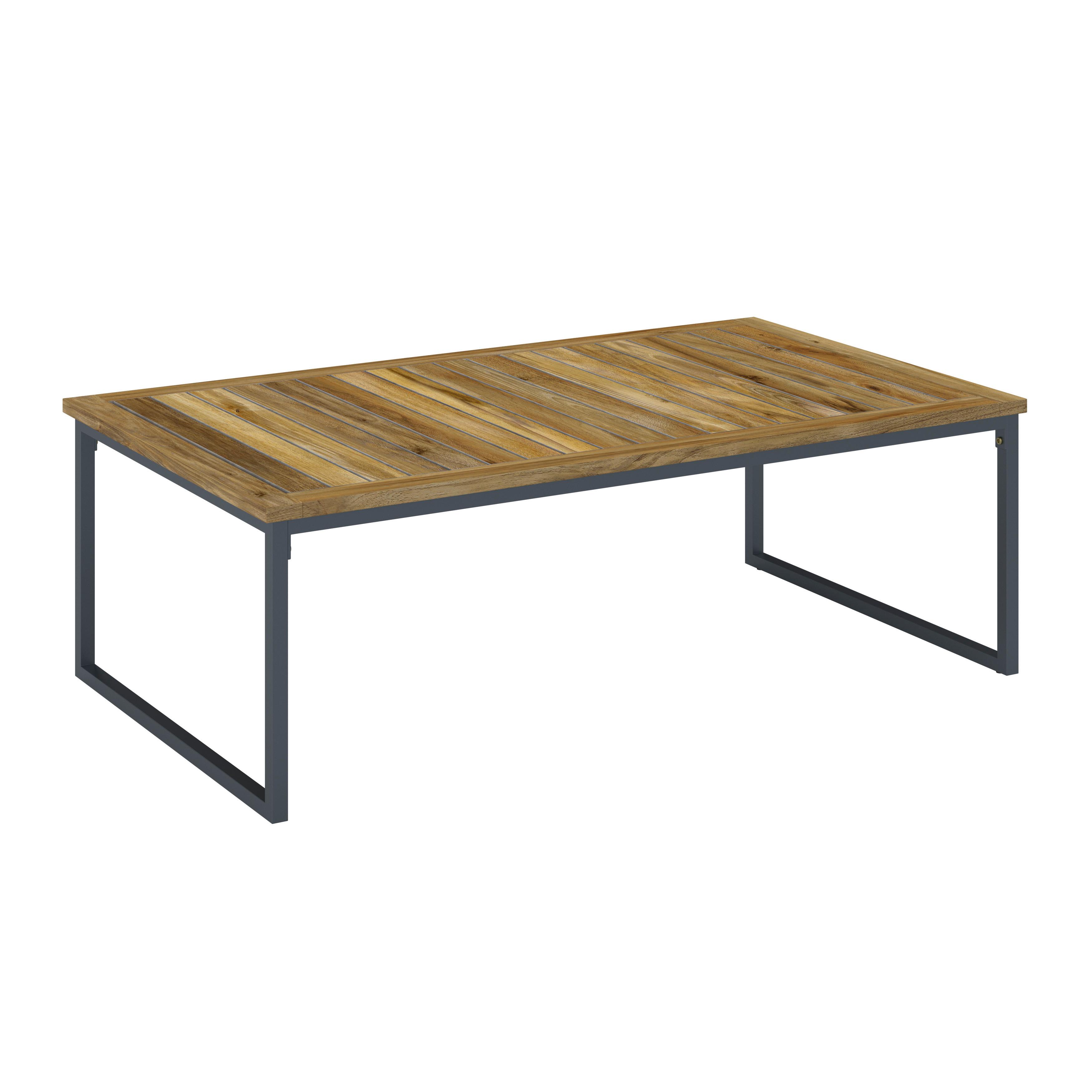 LOUNGEGRUPP SILAS - akaciefärgad/cremefärgad, Modern, metall/trä (130/85/80cm) - Bessagi Garden