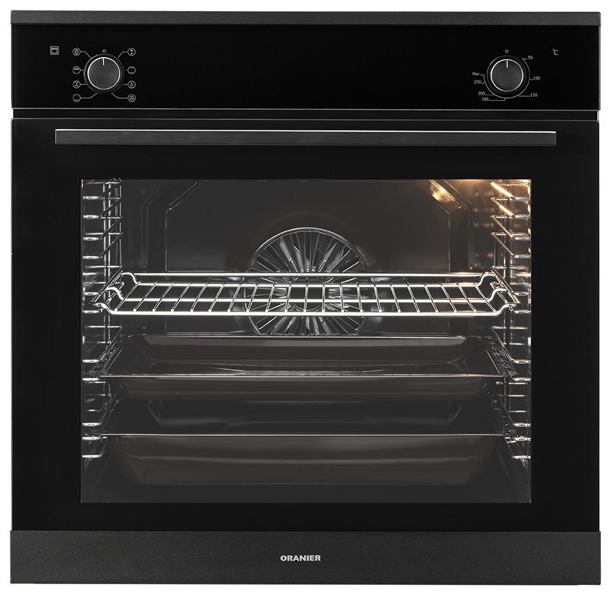 Einbaubackofen EBS320 in Schwarz - Schwarz, Metall (59,6/59,5/56,9cm) - Oranier