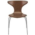 Besucherstuhl in Braun - Chromfarben/Braun, MODERN, Leder/Holz (56,5/85,5/51cm) - Modern Living Besucherstuhl in Braun - Chromfarben/Braun, MODERN, Leder/Holz (56,5/85,5/51cm) - Modern Living