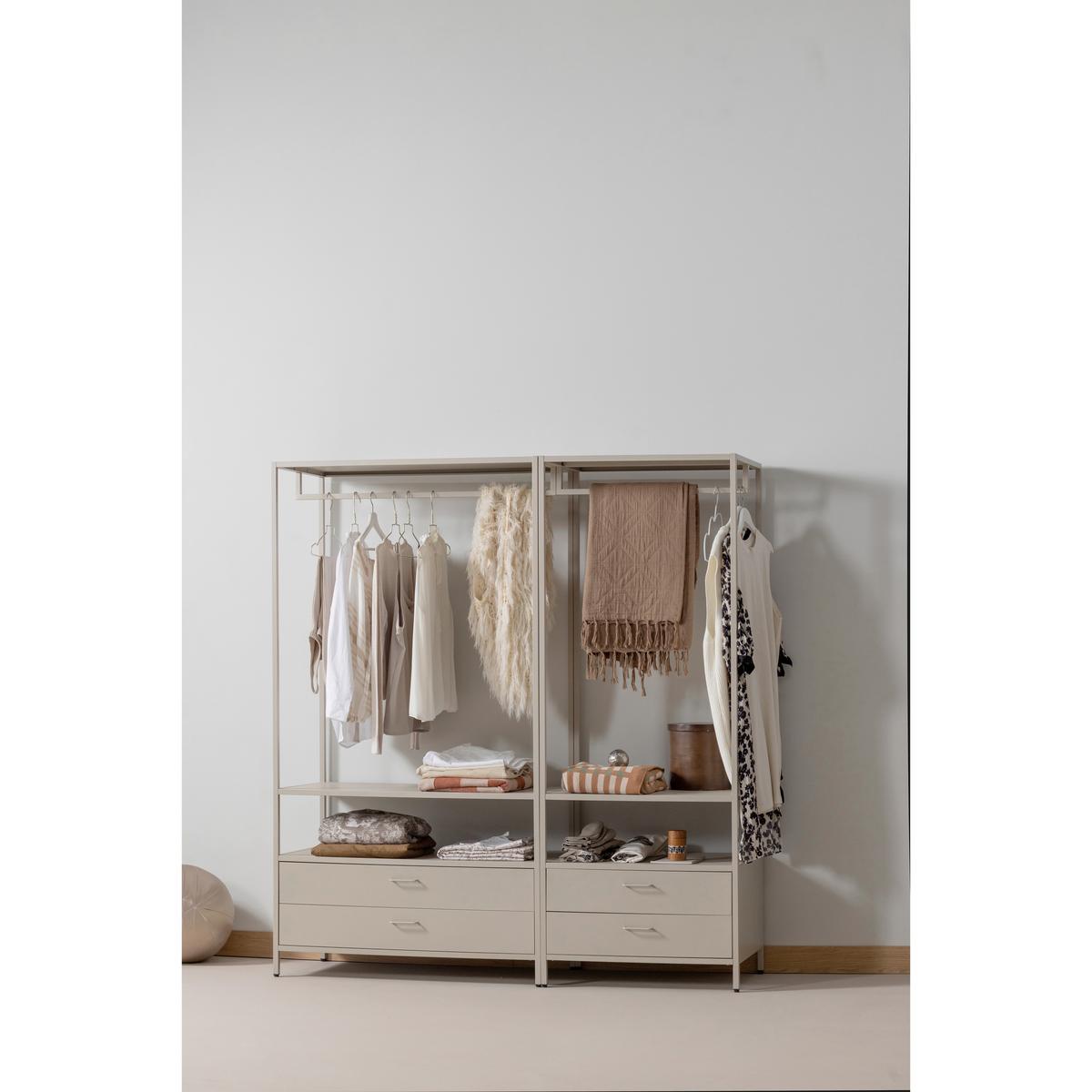 OFFENER KLEIDERSCHRANK Ferris Sandfarben B: 70cm - Sandfarben, Basics, Metall (70/185/54cm) - MID.YOU