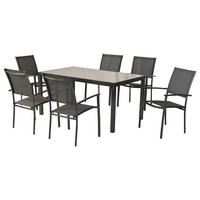 Vrtni Set Milano, 7-Delni - siva/barve grafita, Moderno, kovina/tekstil - Gardenson