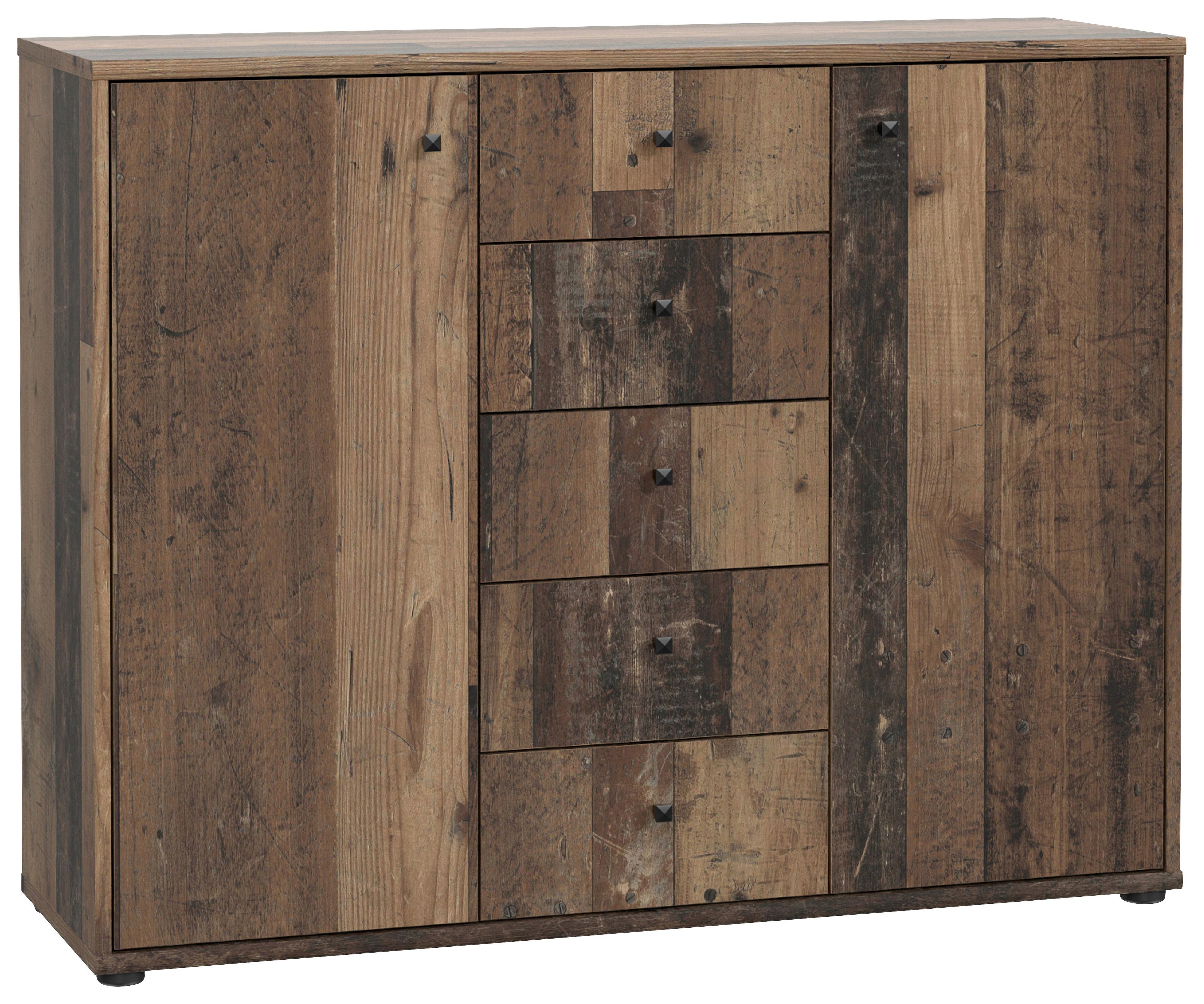 Komoda Tempra 2, Rjava - temno rjava/sivorjava, Design, leseni material (108,8/85,5/34,8cm)