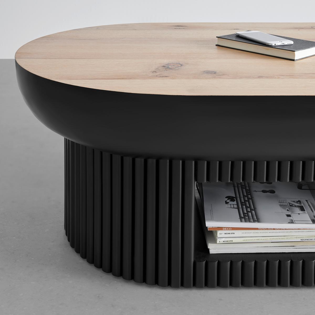 Couchtisch Tiffy Schwarz/Eichefarben - Eichefarben/Schwarz, MODERN, Holz/Holzwerkstoff (130/70/40cm) - Mömax