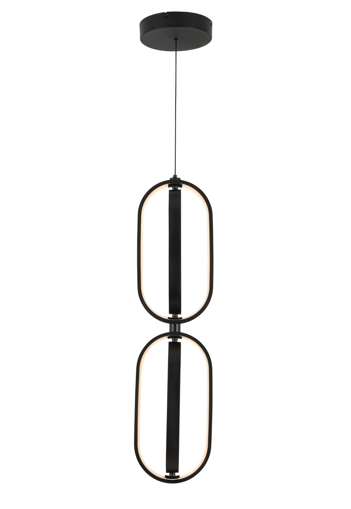 LAMPA WISZĄCA LED NIMA - czarny, Design, tworzywo sztuczne/metal (21/200cm) - Novel