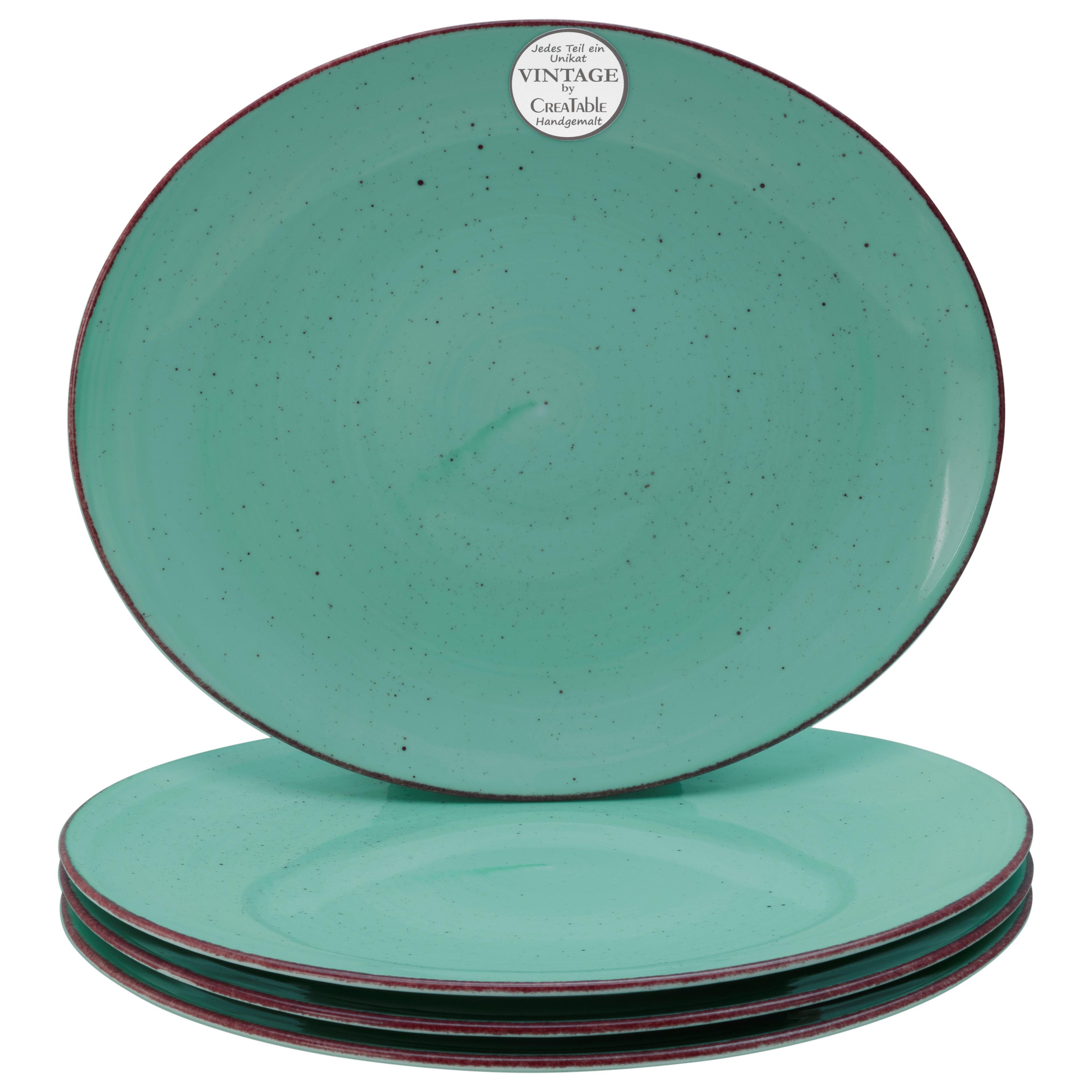 Set Krožnikov Za Zrezke Green, 4-Delni - zelena, Basics, keramika (30,5/26cm) - Creatable