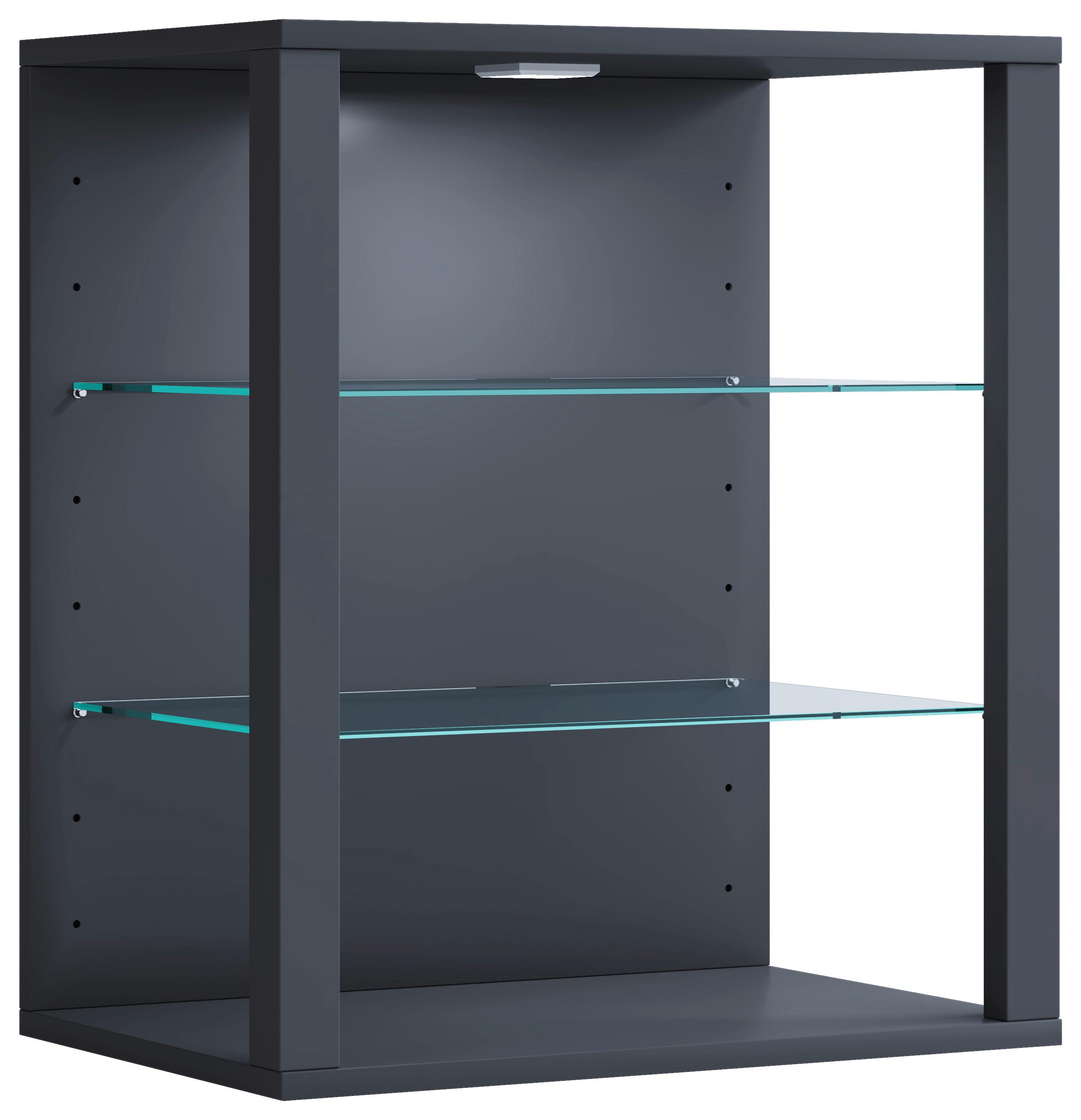 Hängevitrine Glasol Sw - Anthrazit, Design, Glas/Holzwerkstoff (52/60/35cm) - MID.YOU