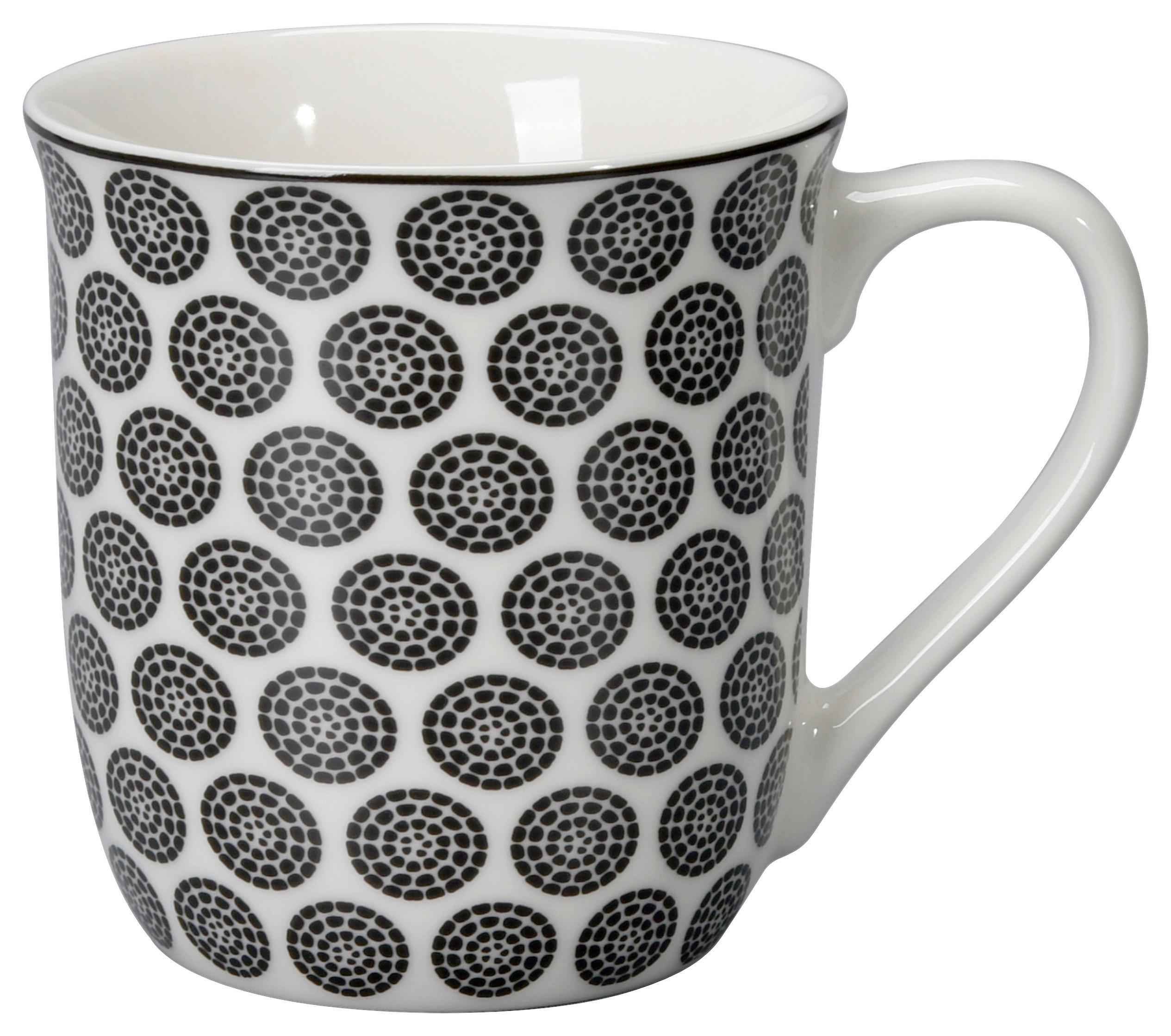 Kaffeebecher Shiva Schwarz/Weiß - Schwarz/Weiß, LIFESTYLE, Keramik (8,4/9,2cm) - Mömax