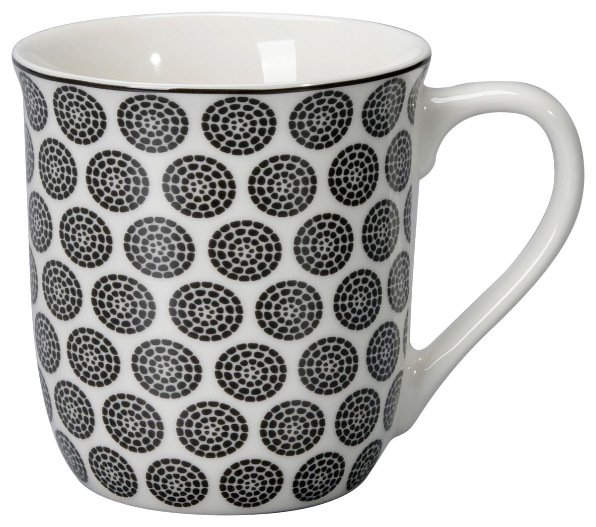 Kaffeebecher Shiva Schwarz/Weiß - Schwarz/Weiß, LIFESTYLE, Keramik (8,4/9,2cm) - Mömax