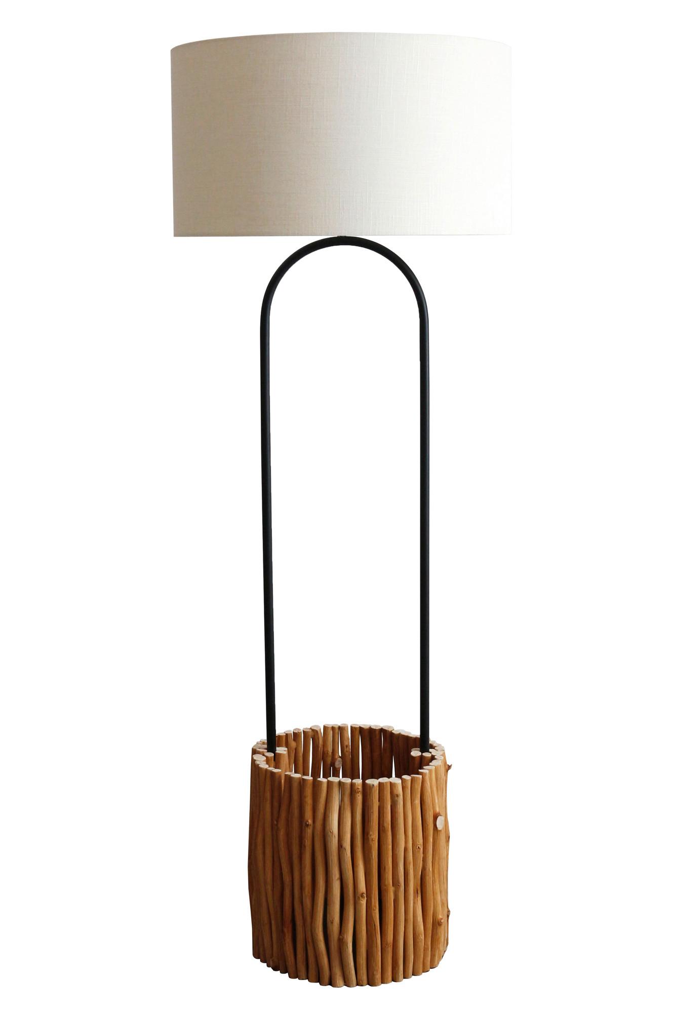 Stoječa Svetilka Driftwood - črna/bela, Design, kovina/tekstil (34/155/34cm) - P & B