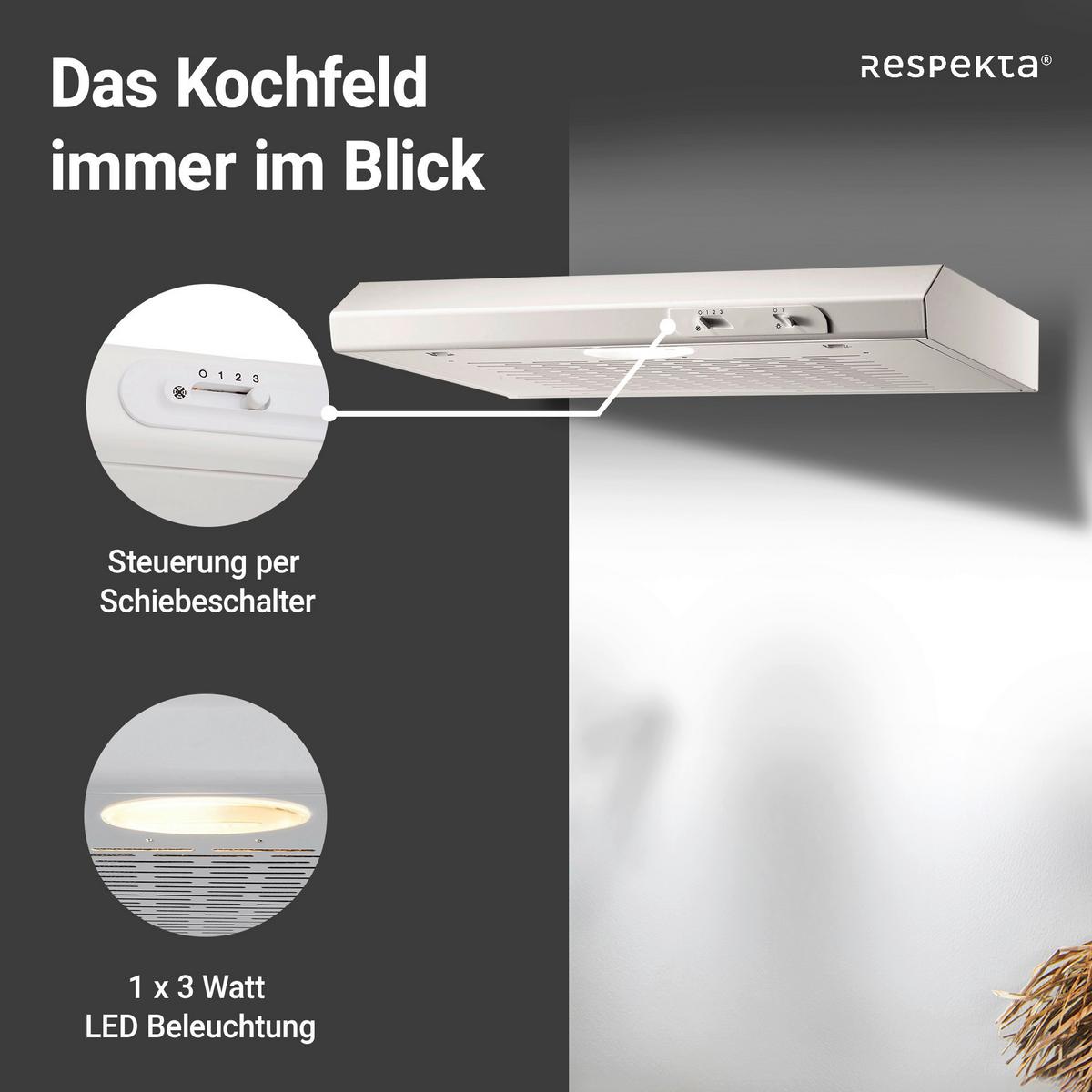 Dunstabzugshaube Suna ca. 60/7,6/47 cm Weiß - Weiß, Trend, Metall (60/7,6/47cm) - Respekta