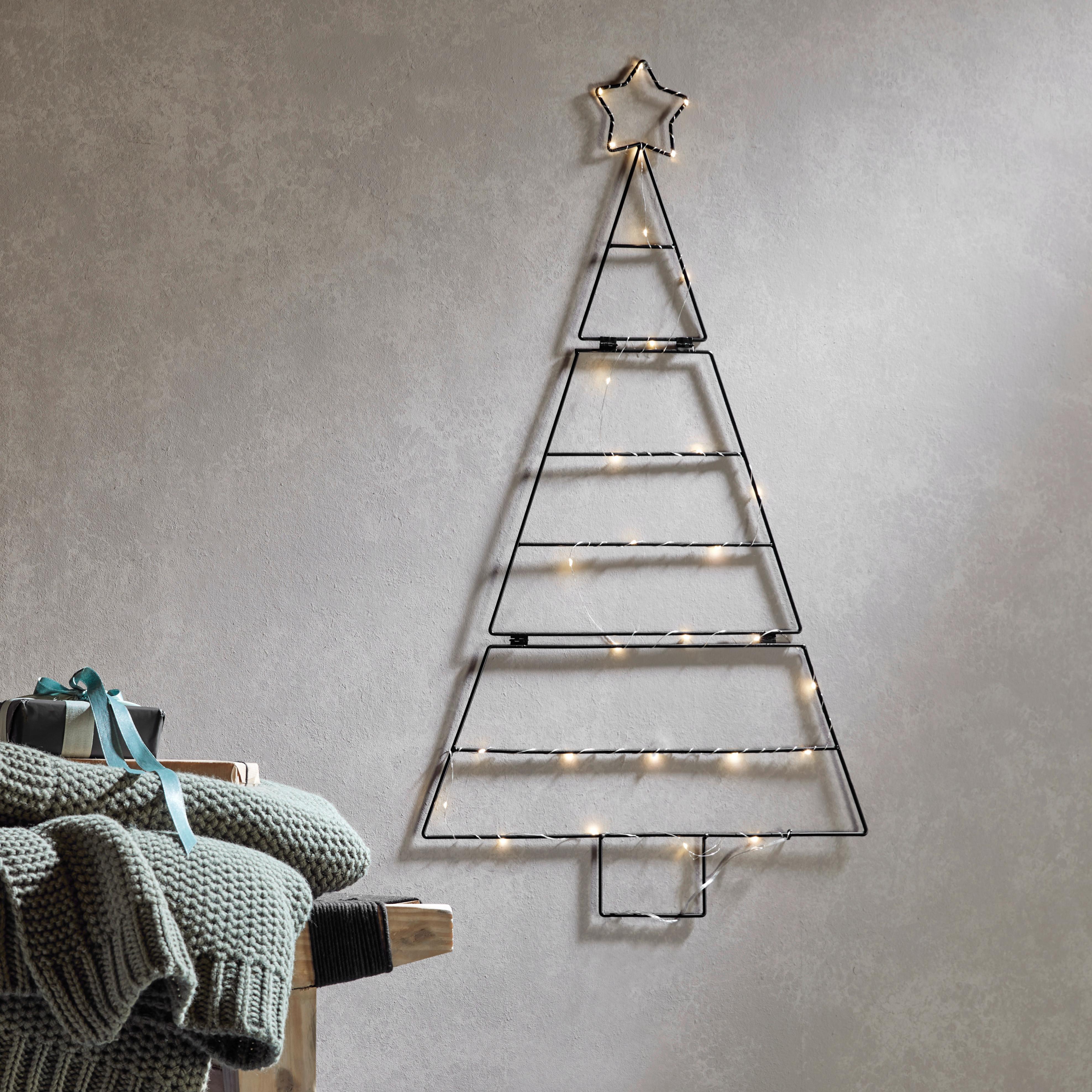 Led-díszlámpa Alain - fekete, Konventionell, fém (48/82cm) - Premium Living