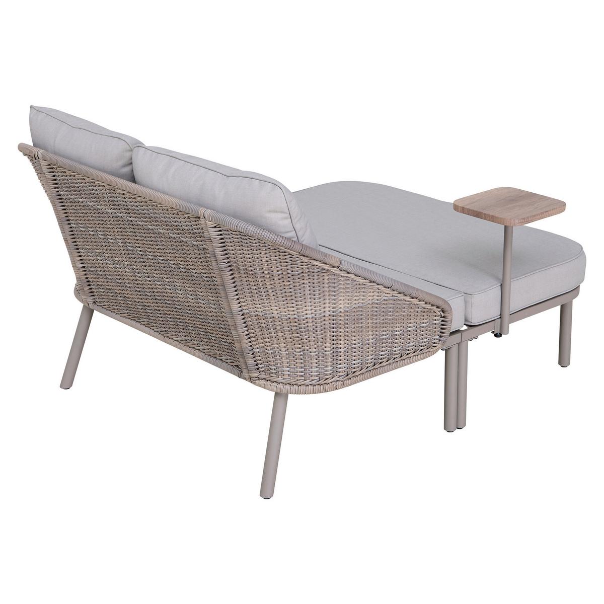 Doppelliege Tagesbett Porto Grau/Naturfarben - Naturfarben/Grau, Basics, Holz/Kunststoff (142/82/128cm) - Modante