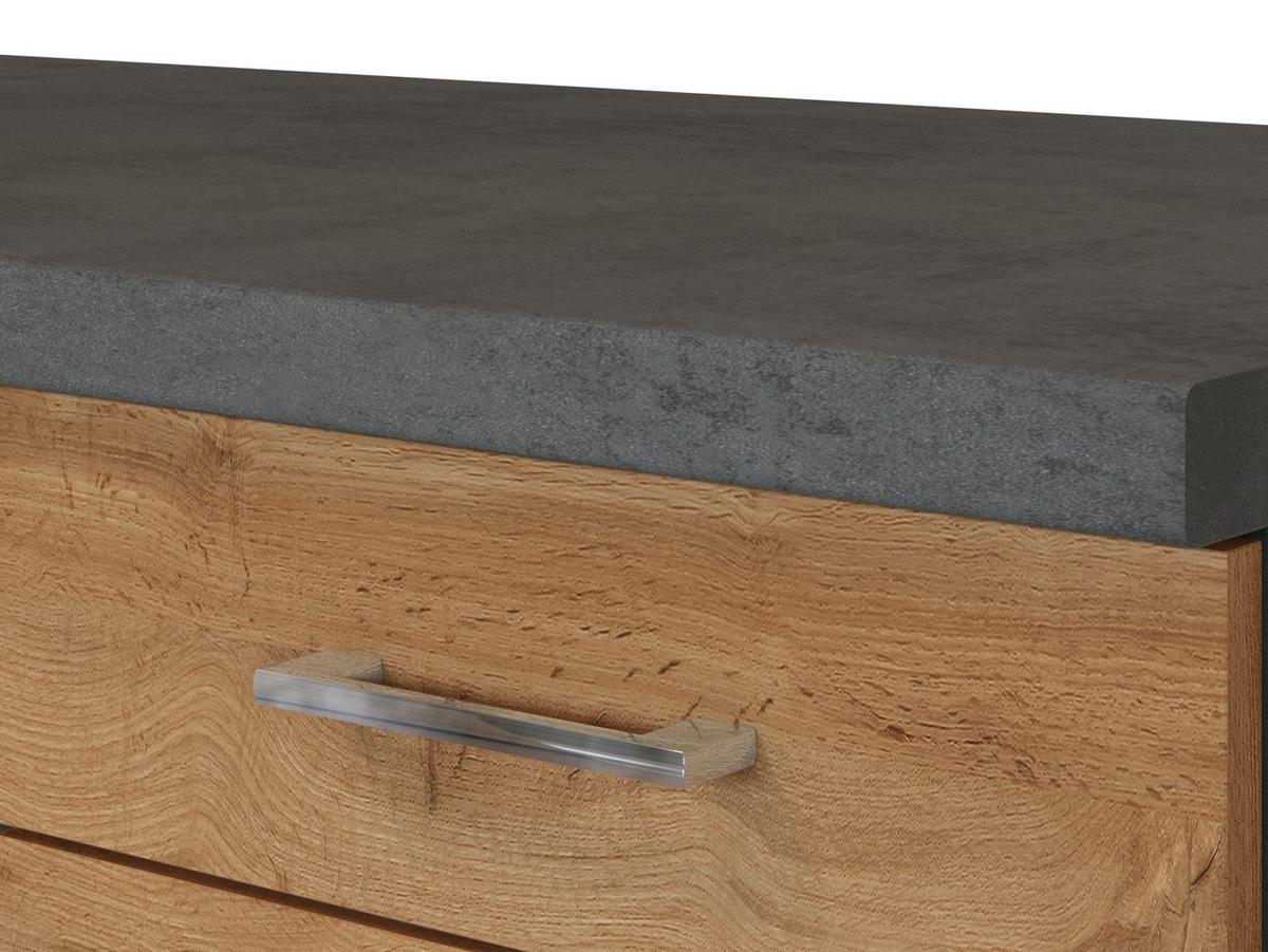 Held Küchenuntscherschrank ca. 50 cm Eiche/Anthrazit - Chromfarben/Anthrazit, MODERN, Holzwerkstoff/Metall (50/85/60cm) - Held