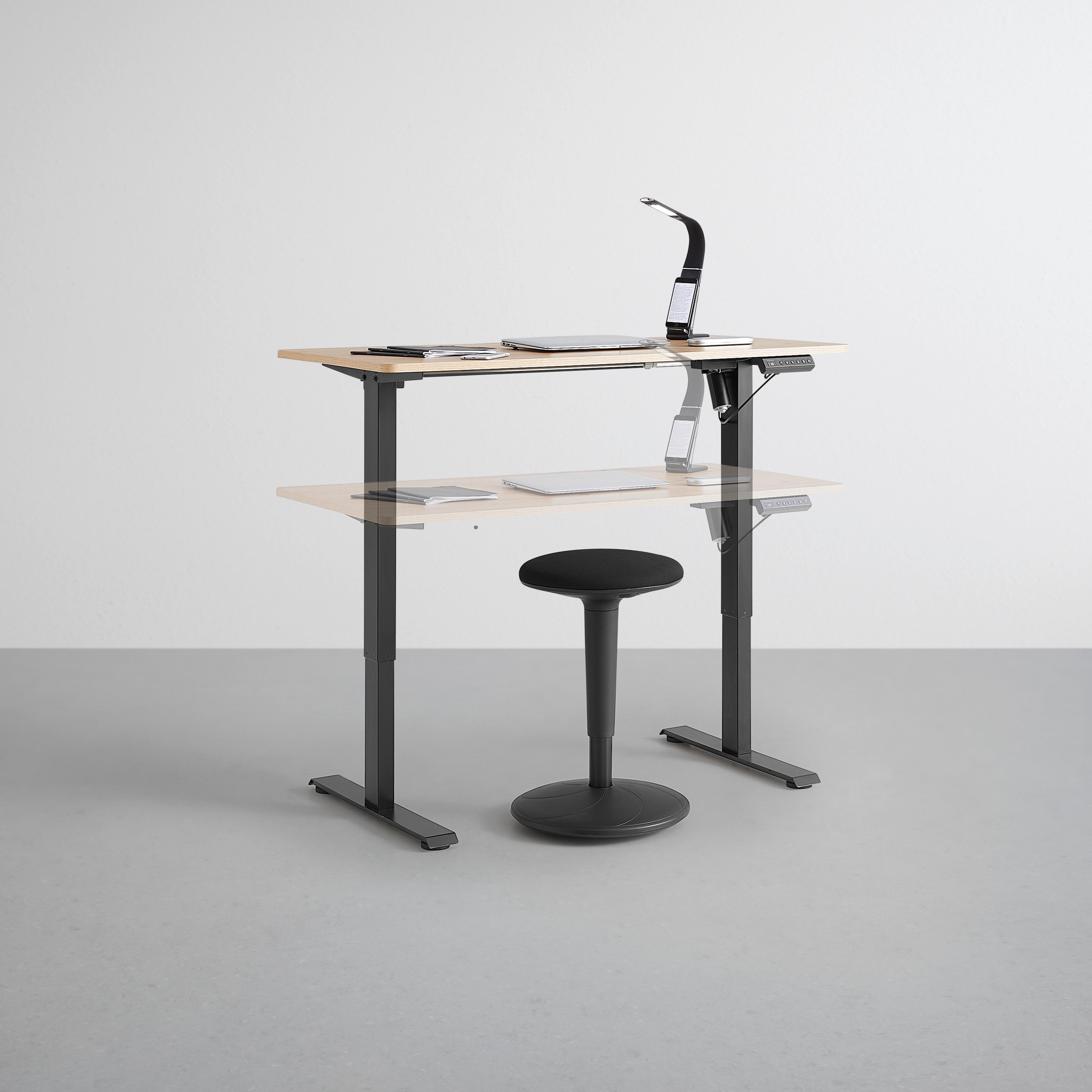 SKRIVBORD EMIL II - svart/ek Artisan, Modern, metall/trämaterial (120/72-118/60cm) - Mömax