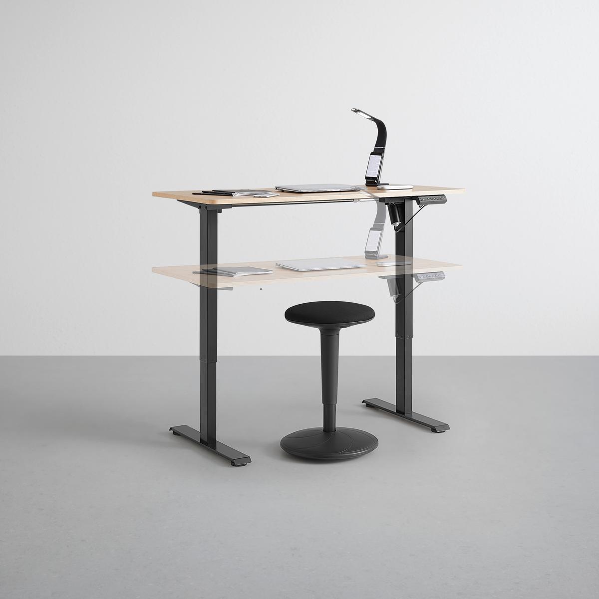 Íróasztal Állítható Emil - fekete/Artisan tölgy, Modern, faalapú anyag/fém (120/72-118/60cm) - Mömax