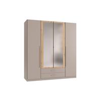 Drehtürenschrank Marburg Eiche Artisan/Grau/Sahara - Eiche Artisan/Grau, KONVENTIONELL, Glas/Holzwerkstoff (180/199/58cm) - Mömax